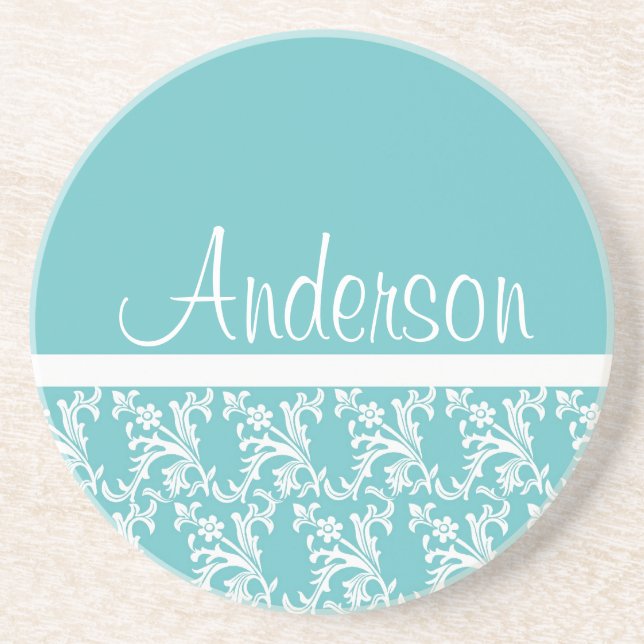 Fancy Robins Egg Blue Coaster (Front)
