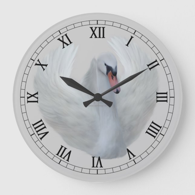 Fancy Roman Numeral Bird Wall Clock (Front)