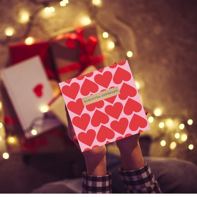Fancy Romantic Red & Pink Hearts Pattern With Name (Creator Uploaded)