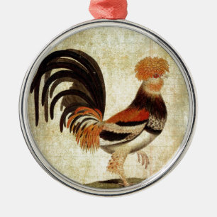 Fancy Rooster Metal Tree Decoration