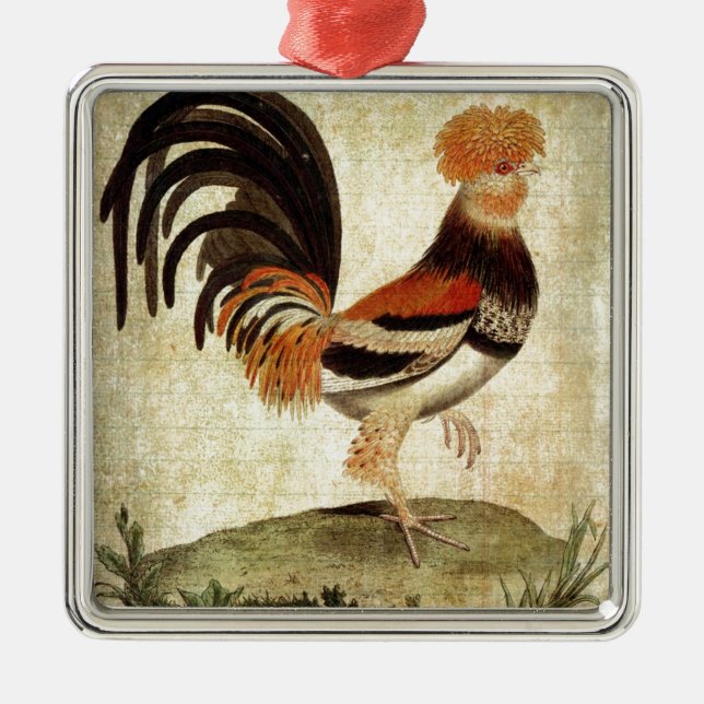 Fancy Rooster Metal Tree Decoration (Front)