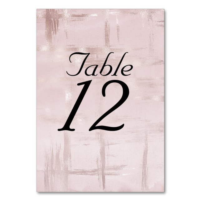 Fancy Rose Gold Pink Table Number (Front)