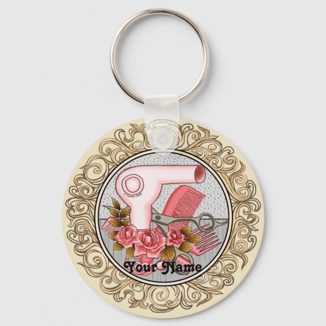 Fancy Roses Beautician  keychain (Front)