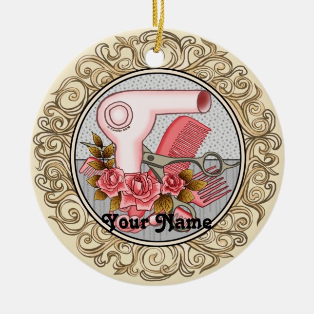 Fancy Roses Beautician  ornament (Front)