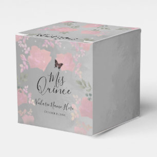 Fancy Roses Quinceanera Silver Favour Box