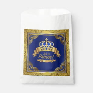 Fancy Royal Blue Gold Prince Baby Shower Favour Bag