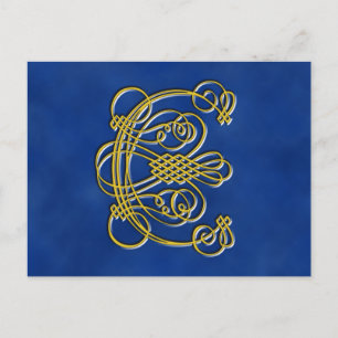 Fancy Royal Monogram Letter C Postcard