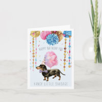 Fancy Sausage | Cute Dachshund Birthday Card