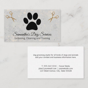 Fancy Scissors Dog Paw Business Card