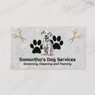 Fancy Scissors Dog Paw Dalmatians Puppy Business Card