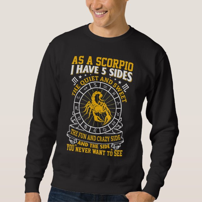 Fancy Scorpio October November Zodiac Design Sweatshirt (Front)
