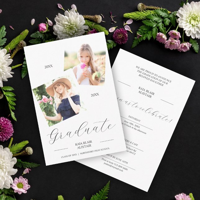 Fancy Script 2 Photos Then & Now Graduation  (Creator Uploaded)