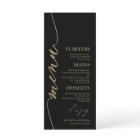 Fancy Script 4x9 Wedding Menu Card For Plate