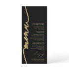 Fancy Script 4x9 Wedding Menu Card For Plate