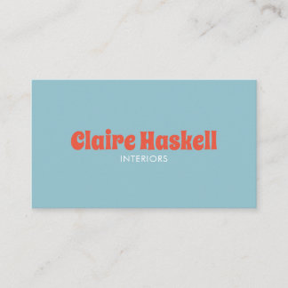Fancy Script Blue Tomato Red Chic Minimal Business Card