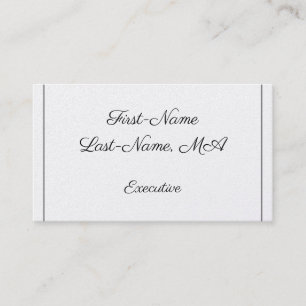 Fancy, Script, Executive Business Card
