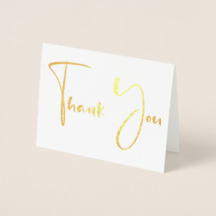 Fancy Script Font   Thank You Foil Card