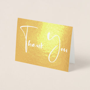 Fancy Script Font   Thank You Foil Card