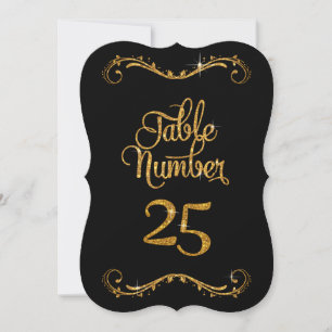 Fancy Script Glitter Table Number 25 Receptions