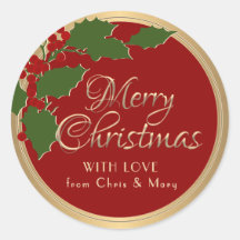 Fancy Script Gold Merry Christmas with Love from  