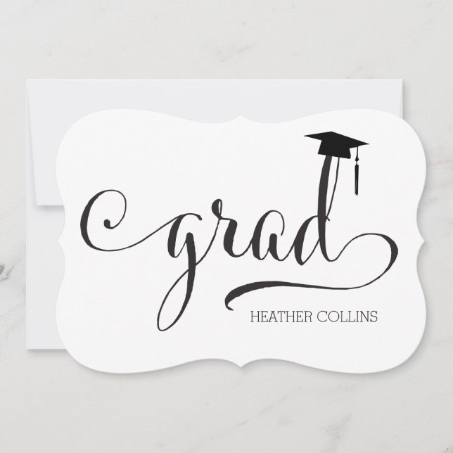 Fancy Script Graduation Party Announcement (Front)