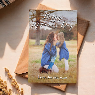 Fancy Script Happy Mother's Day Photo Card