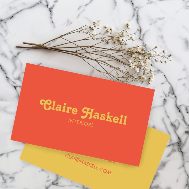 Fancy Script Mustard Yellow Tomato Chic Minimal Business Card (Fancy Script Mustard Yellow Tomato Chic Minimal Business Card
)