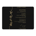 Fancy Script Round Wedding Menu Card For Plate