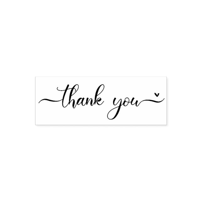 Fancy Script Thank You Heart Self-inking Stamp (Design)