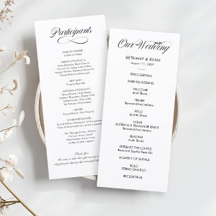 Fancy Script Wedding Day Program