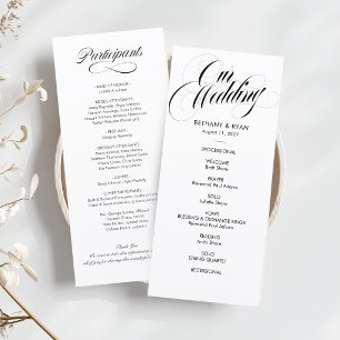 Fancy Script Wedding Day Program