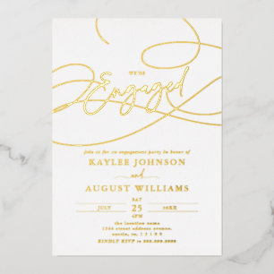 Fancy Script We're "Engaged" Engagement Party 