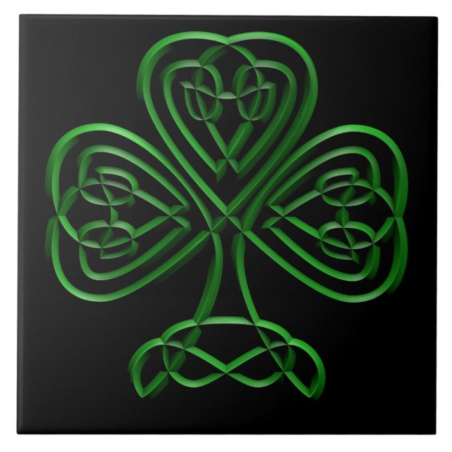 Fancy Shamrock Ceramic Tile (Front)