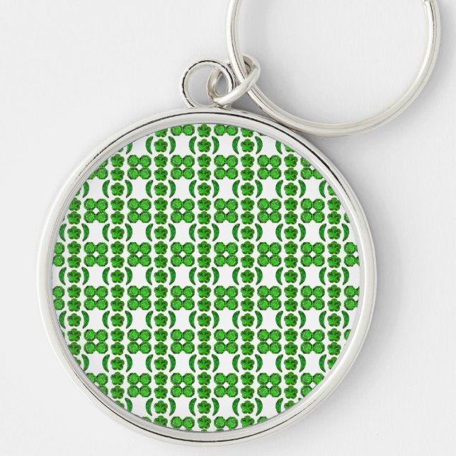 Fancy shape Emerald Gemstone Art Green Key Ring (Front)