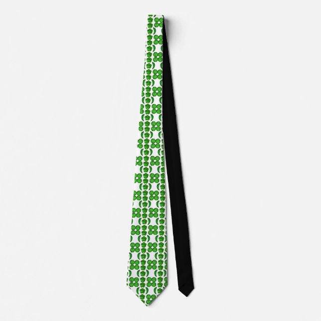 Fancy shape Emerald Gemstone Art Green Tie (Front)