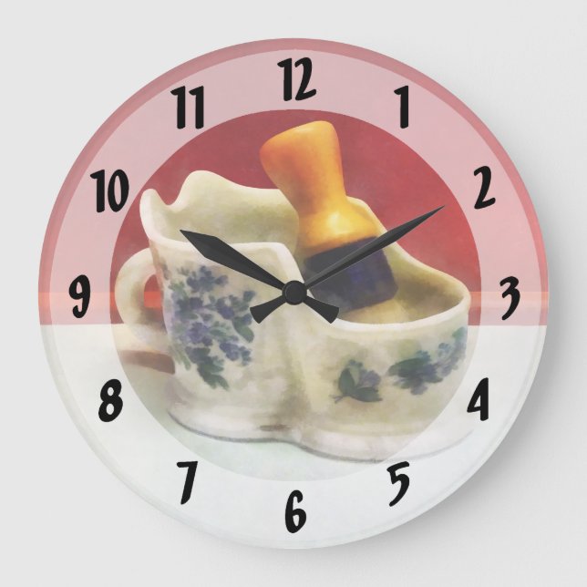 Fancy Shaving Mug Large Clock (Front)