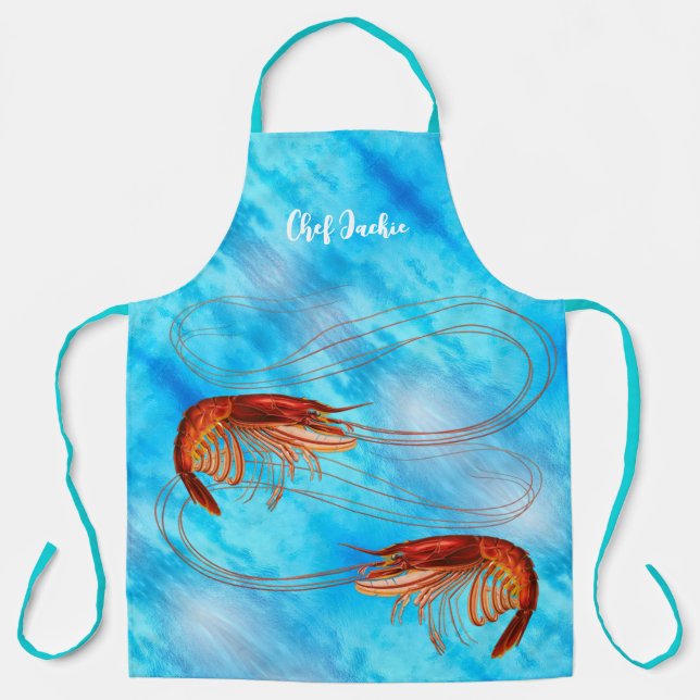 Fancy Shrimp on Blue Apron (Front)