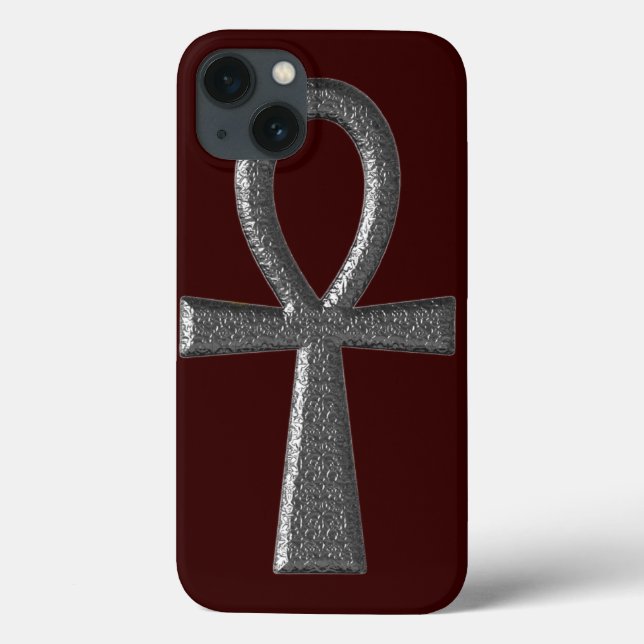 Fancy Silver Ankh iPad Case (Back)
