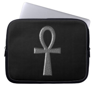 Fancy Silver Ankh Laptop Sleeve