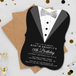 Fancy Silver Foil Tuxedo 18th Birthday Invitation<br><div class="desc">Celebrate in style with these trendy 18th Birthday invitations. The design is easy to personalise with your own wording and your family and friends will be thrilled when they receive these fabulous party invites.</div>