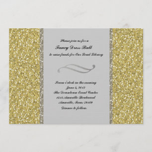 Fancy Silver Gold Glitter Event Invitation