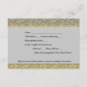 Fancy Silver Gold Glitter Event RSVP