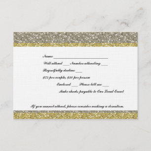 Fancy Silver Gold Glitter Look Event RSVP
