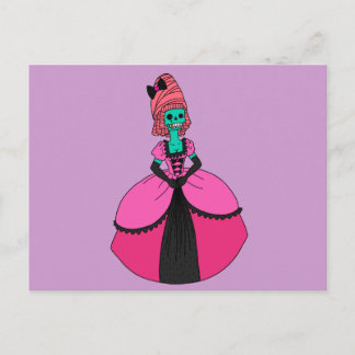 Fancy Skull Lady Postcard