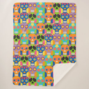 Fancy Skulls Sherpa Blanket