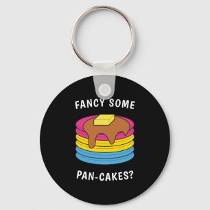 Fancy Some Pan-cakes Funny LGBTQ Pansexual Pride Key Ring