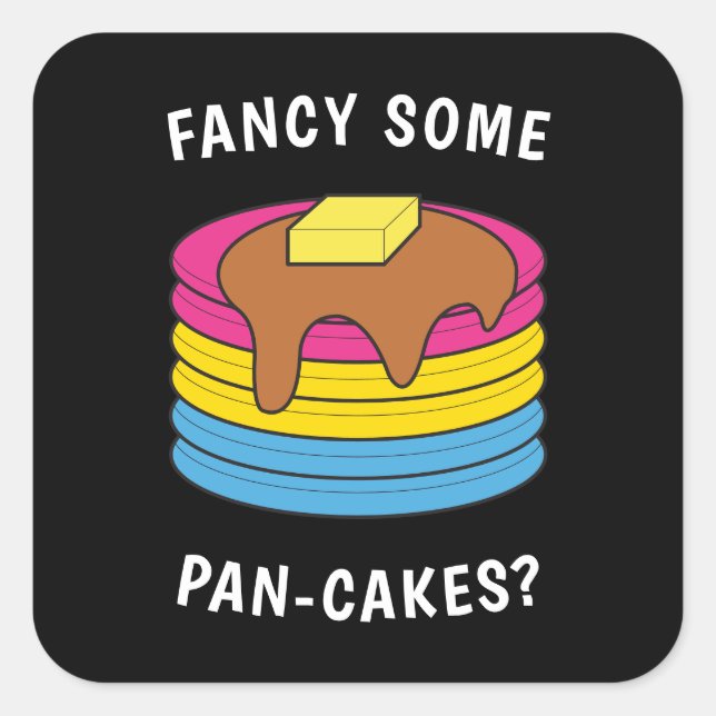 Fancy Some Pan-cakes Funny LGBTQ Pansexual Pride Square Sticker (Front)