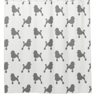 Fancy Standard Poodle Silhouettes Pattern Shower Curtain