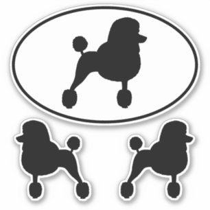 Fancy Standard Poodle Silhouettes Vinyl Stickers