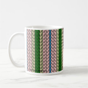 Fancy stripe mug - pink/green
